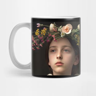 Flower Portrait: Close-up of a Beautiful Woman in Nature Mug